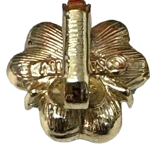 Vintage Sarah Coventry Turquoise Gold Pearl Floral Brooch and Earrings set - Picture 7 of 9